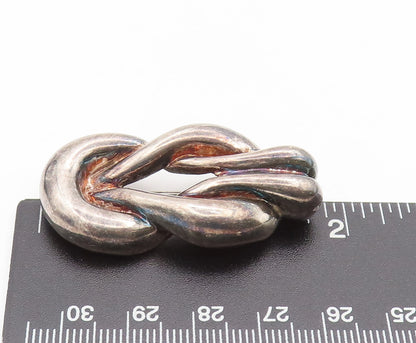 CHARLES KRYPELL 925 Silver  Vintage Interlocked Loop Solid Brooch Pin  BP10383