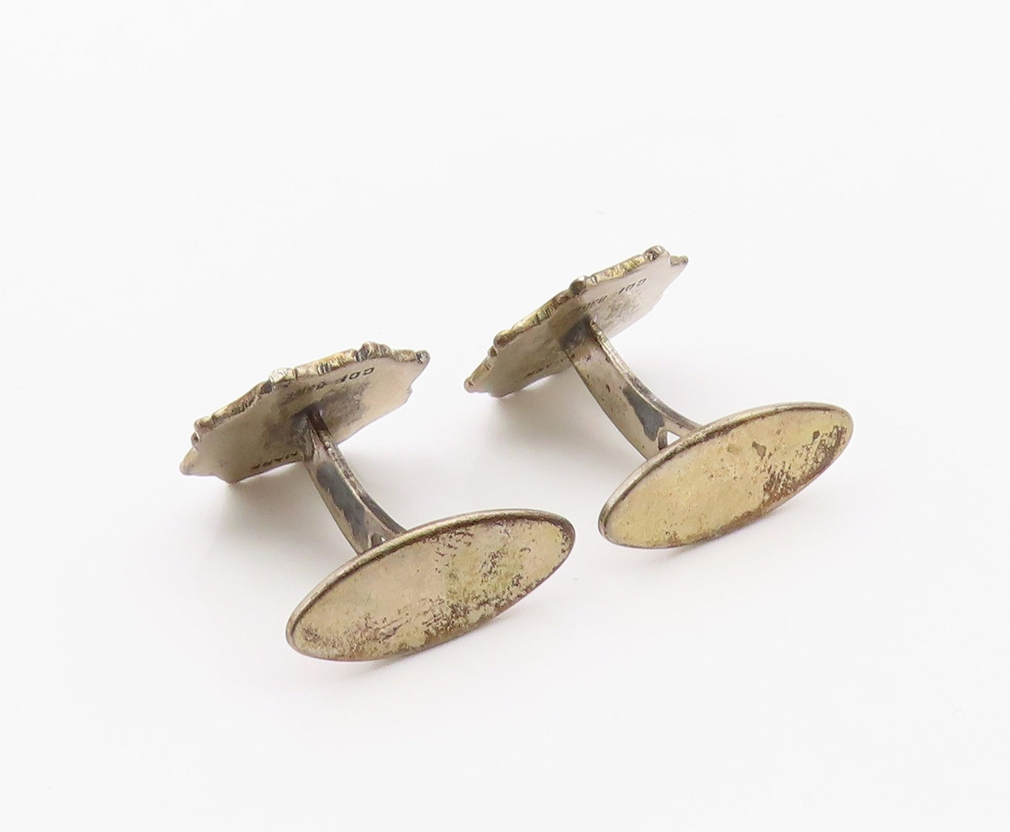 FRYDEUSBERG DENMARK 925 Silver  Vintage Etched Sailboat Cufflinks  TR3358