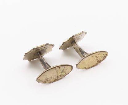 FRYDEUSBERG DENMARK 925 Silver  Vintage Etched Sailboat Cufflinks  TR3358