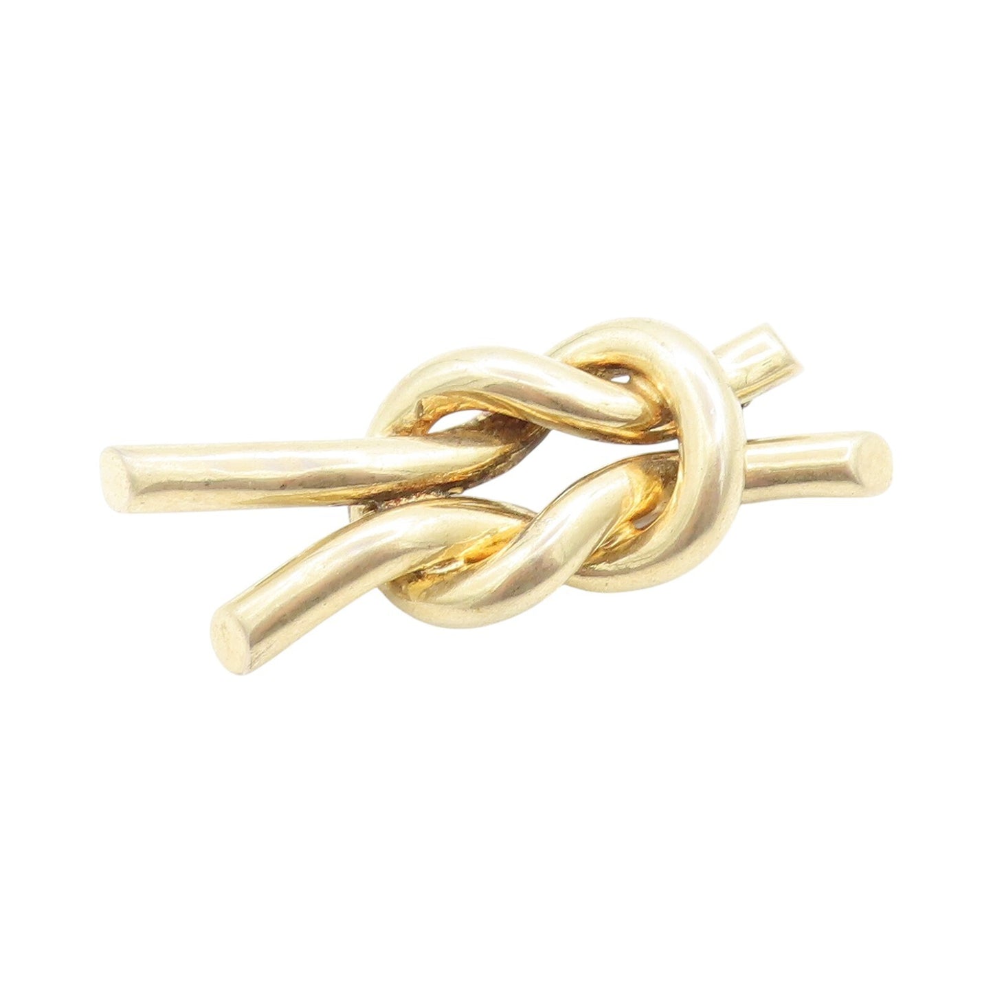 925 Sterling Silver Vintage Brooch Gold Plated Cutout Interlocked Ropes  BP11501