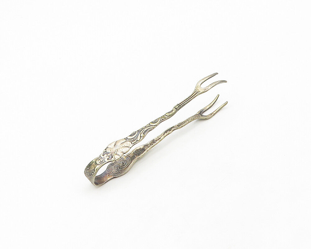 SWEDEN 925 Sterling Silver  Vintage Woman In Dress Dark Tone Tongs  TR2452