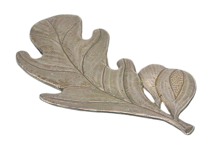 MANFREDI 925 Silver  Vintage Shiny Etched Floral Leaf Brooch Pin  BP9066