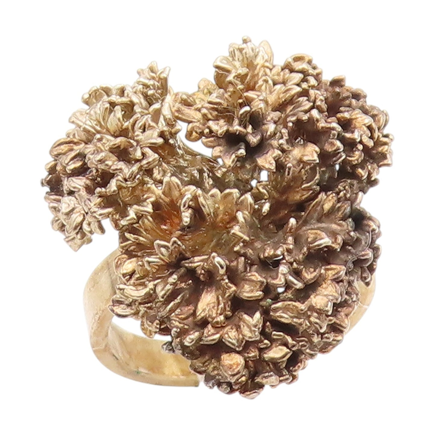 925 Sterling Silver Vintage Ring Gold Plated EGGERT DENMARK Leaf Sz 8.5 RG34946
