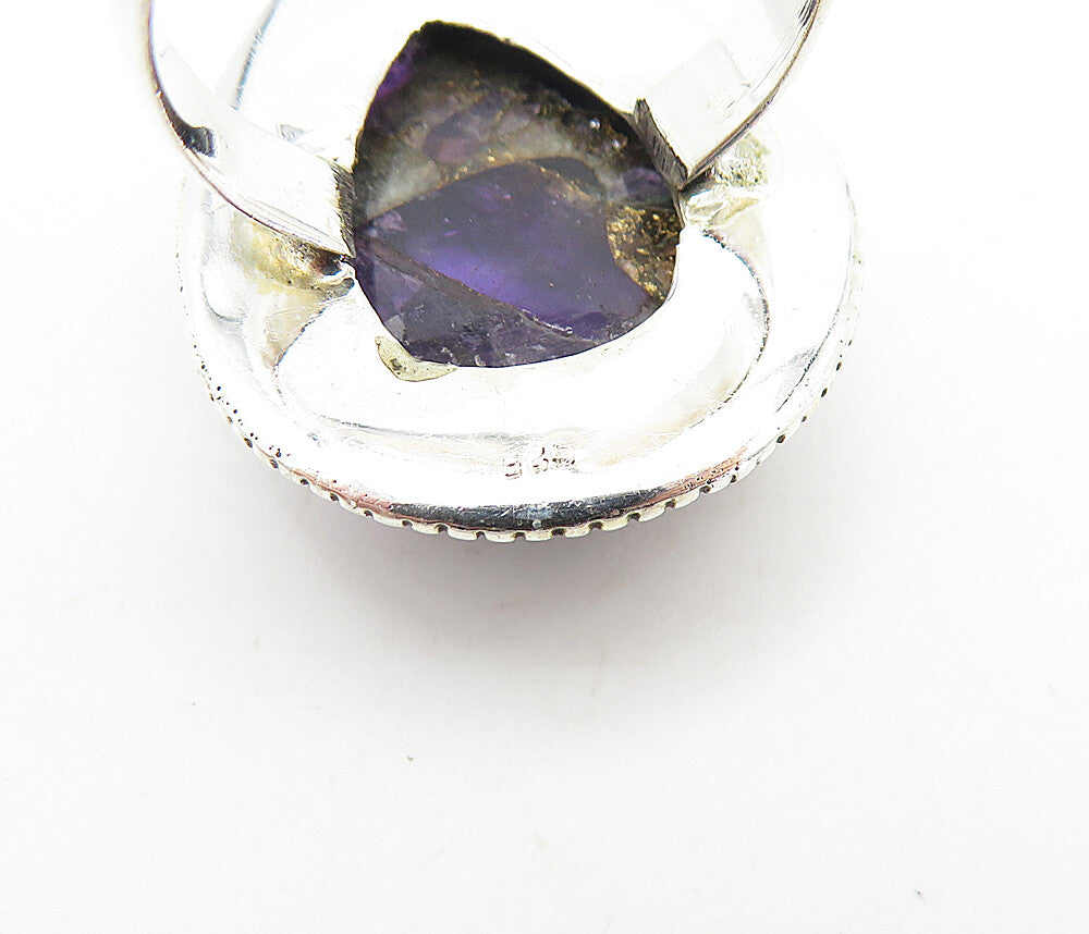 925 Sterling Silver  Cabochon Cut Jasper Tear Drop Cocktail Ring Sz 7  RG8050