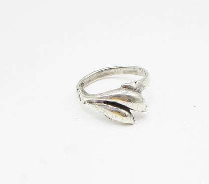 925 Sterling Silver  Vintage Jumping Dolphins Band Ring Sz 7  RG3356