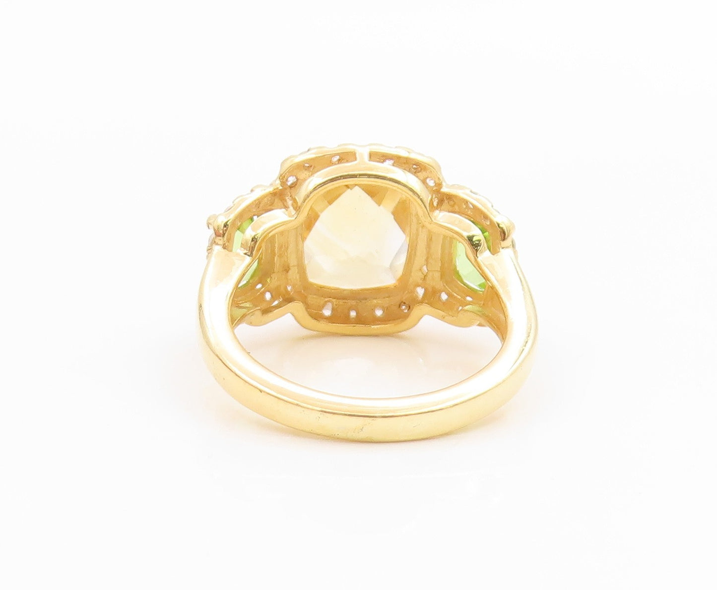 925 Sterling Silver Vintage Ring Real Diamonds & Gemstones  Sz 6.5  RG35614