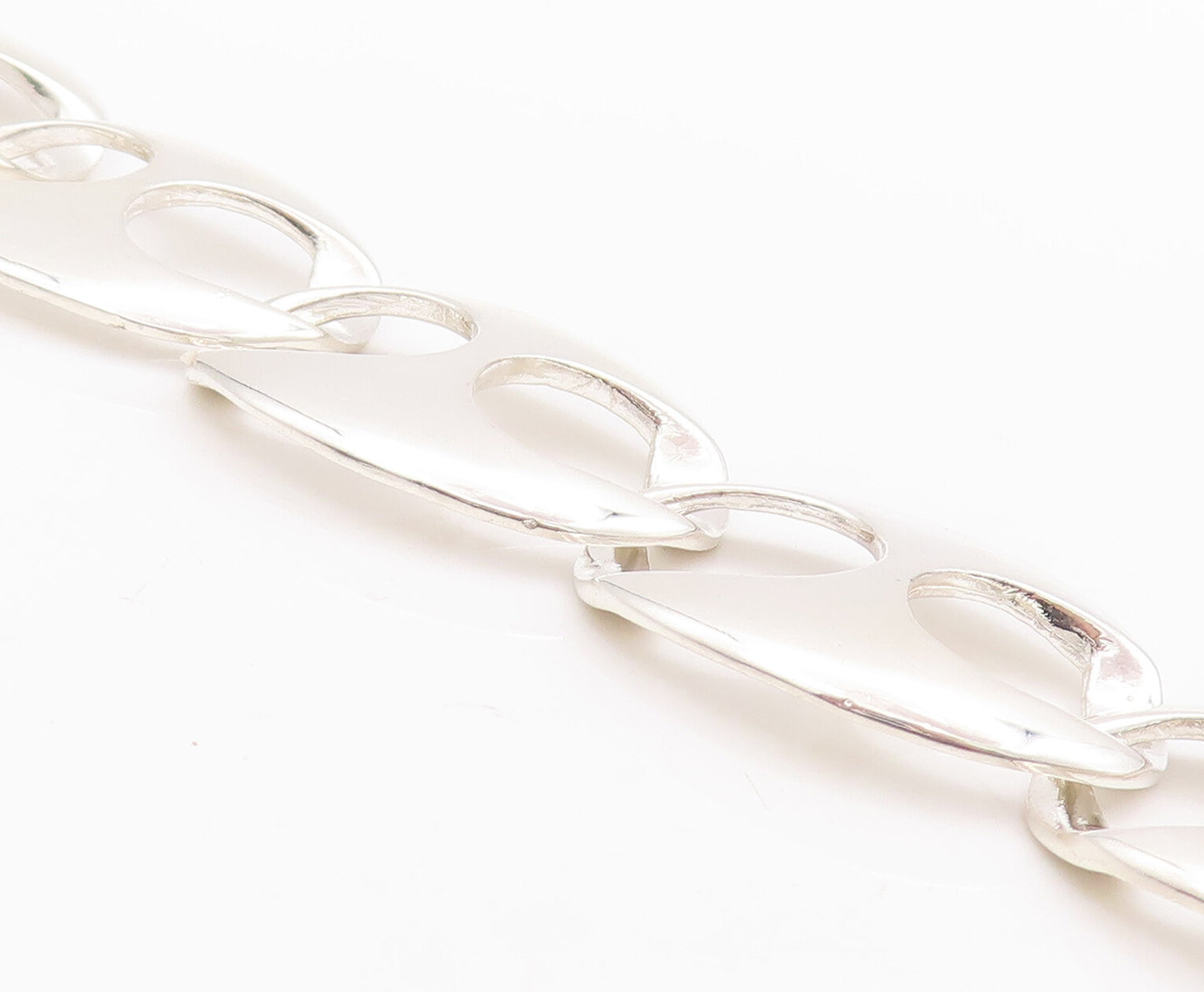 925 Sterling Silver Vintage Bracelet MEXICO Designer Hour Glass Effect  BT10514