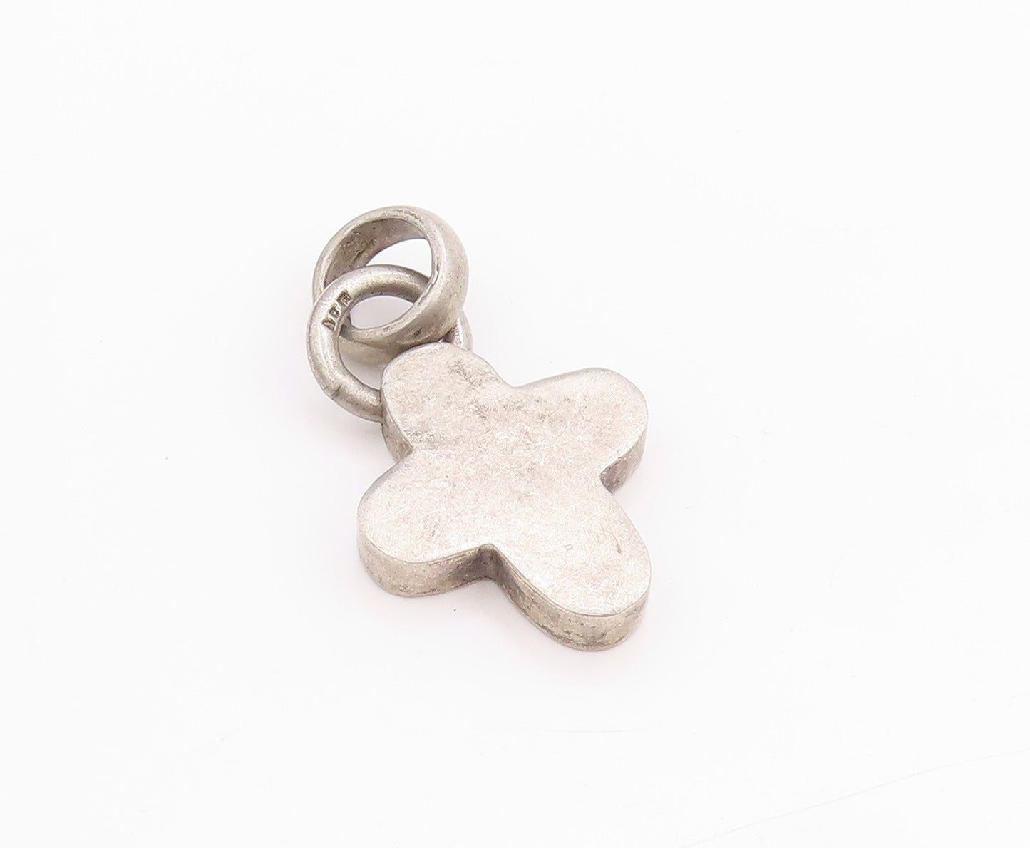 925 Sterling Silver Vintage Pendant Minimalist Puffed Cross  PT24577