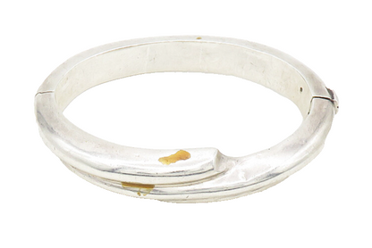 MWS 925 Sterling Silver  Vintage Shiny Bypass Design Bangle Bracelet  BT7029