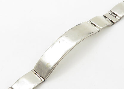 925 Sterling Silver  Vintage Shiny Smooth Bar Hinge Chain Bracelet  BT8533