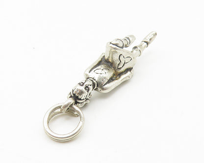 925 Sterling Silver  Vintage Shiny Petite Dancing Woman Drop Pendant  PT8744