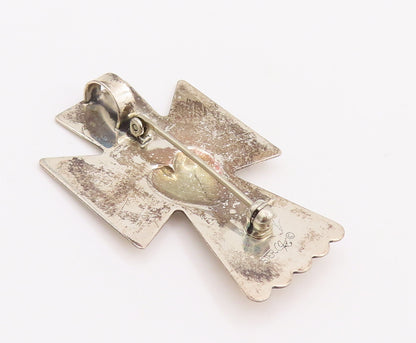 925 Sterling Silver Vintage Brooch Pin CAROLYN POLLACK Etched Angel  BP11137