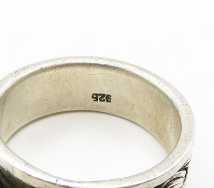 925 Sterling Silver  Vintage Shiny Woven Braided Spinner Ring Sz 10.5  RG15667