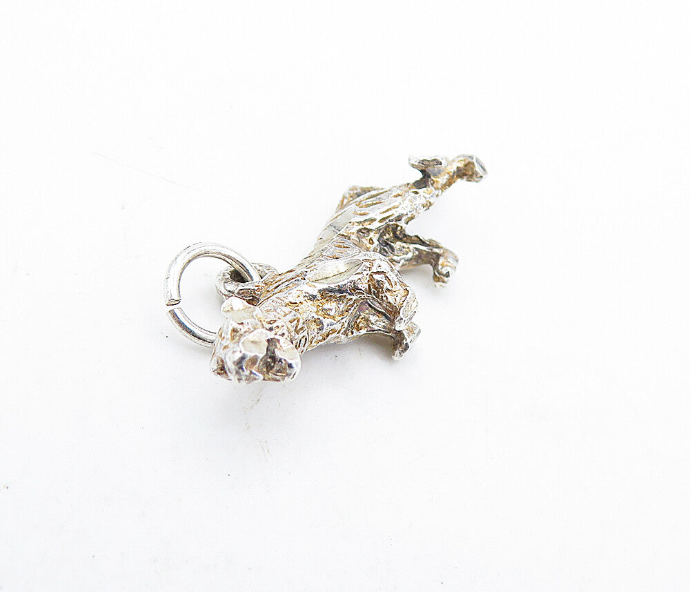 925 Sterling Silver  Vintage Petite Sculpted Prowling Tiger Pendant  PT4774