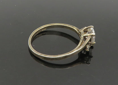 925 Sterling Silver  Vintage Cubic Zirconia Bypass Band Ring Sz 10  RG21902