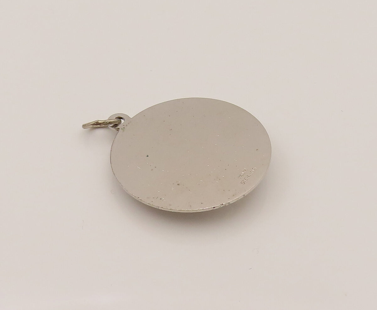 925 Sterling Silver  Vintage 3D Always 21 Linear Textured Pendant  PT21936