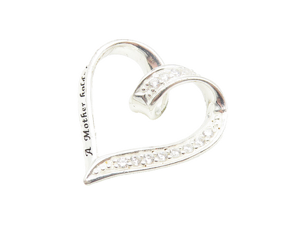 925 LA Sterling Silver  Sparkling Topaz Open Love Heart Pendant  PT8661