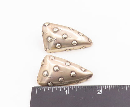 925 Sterling Silver Vintage Earrings Chunky Textured Triangle Studs  EG14007