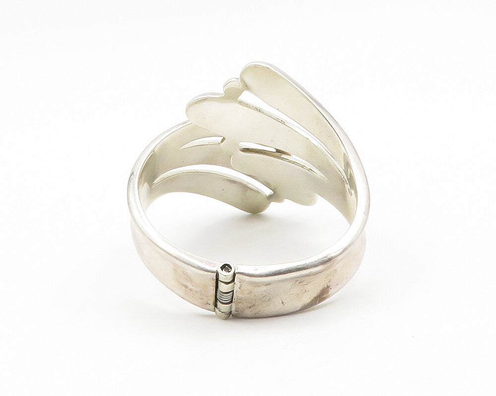 MEXICO 925 Sterling Silver  Vintage Modernist Bypass Cuff Bracelet  BT5173