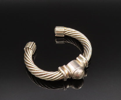 14K GOLD & 925 Silver  Vintage Twisted Ribbed Bead Ball Cuff Bracelet  BT9592