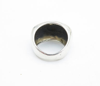 925 Sterling Silver  Vintage Shiny Twist Dome Tapered Band Ring Sz 6.5  RG5877