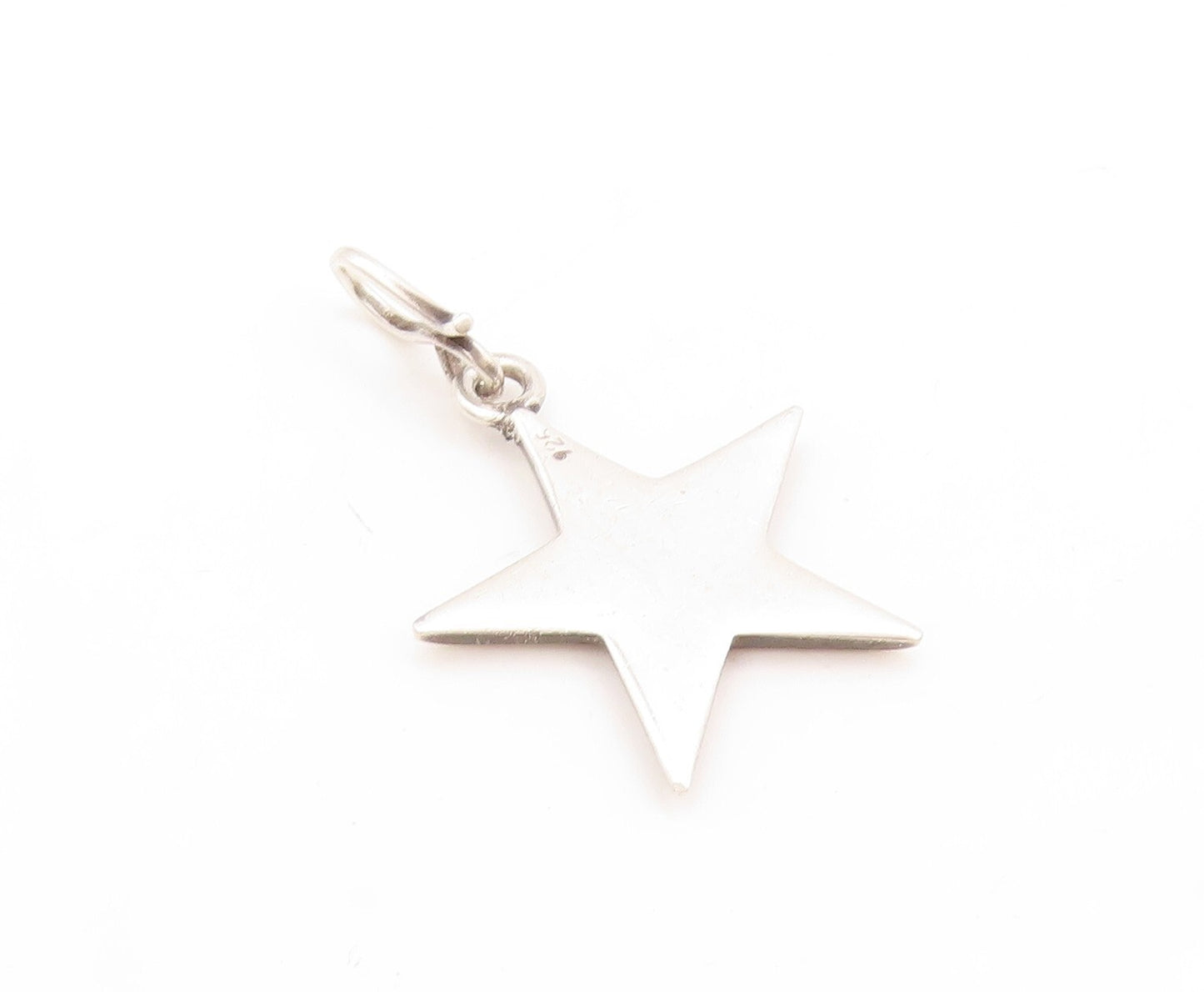 925 Sterling Silver Vintage Pendant Solid Enameled Cutout Star  PT23807