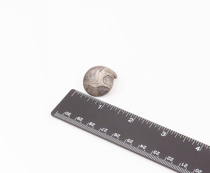 925 Sterling Silver Vintage Round Carved Happy Sheep Cuff Links TR3473