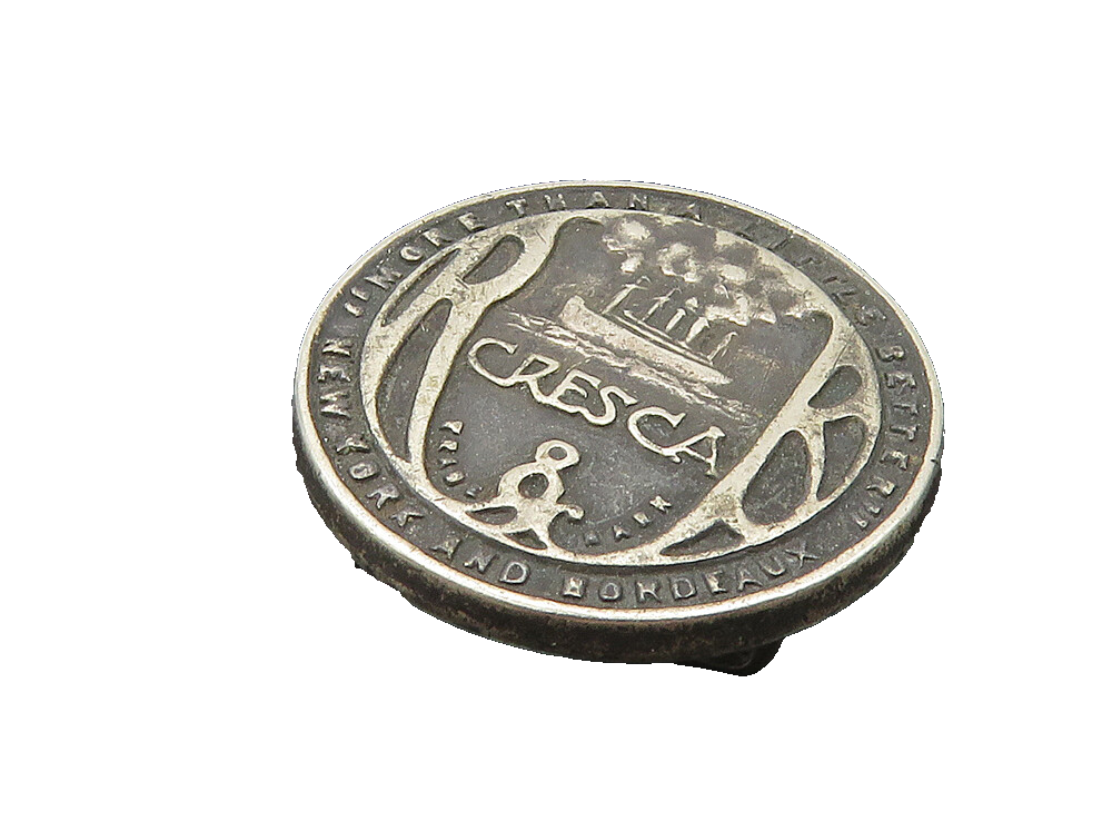 925 Sterling Silver  Vintage Petite Oxidized Cresca Round Tie Clip  TR1511