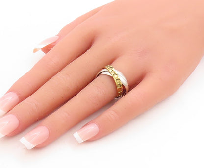 925 Sterling Silver Vintage Ring Gold Plated Heart Etched Rings  Sz 8  RG31658