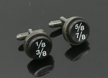 BBN ENGLAND 925 Sterling Silver  Vintage Dark Tone Round Cufflinks  TR2827