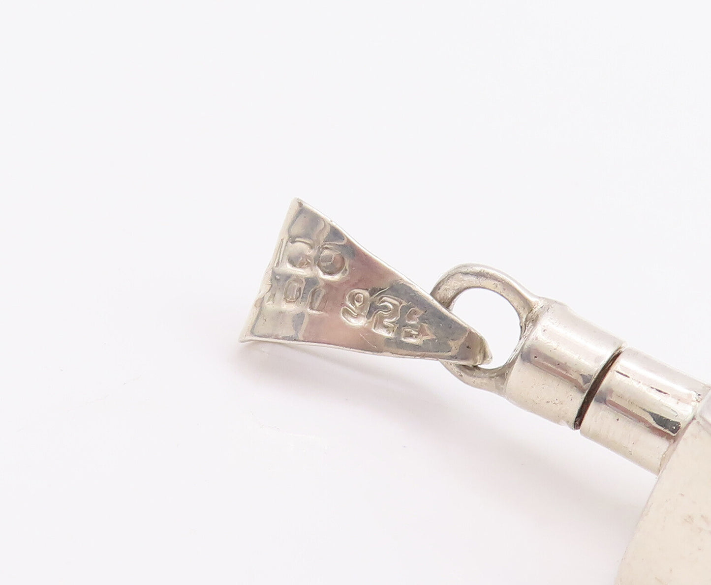 925 Sterling Silver Vintage Pendant MEXICO Cutout Bolt Bottle (OPENS)  PT23206