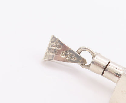 925 Sterling Silver Vintage Pendant MEXICO Cutout Bolt Bottle (OPENS)  PT23206