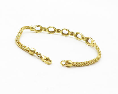 925 Silver  Blue Topaz & Genuine Diamonds Gold Plated Chain Bracelet  BT5548