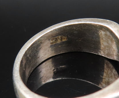 MEXICO 925 Silver  Vintage Etched Lines Twisted Band Ring Sz 7.75  RG26117