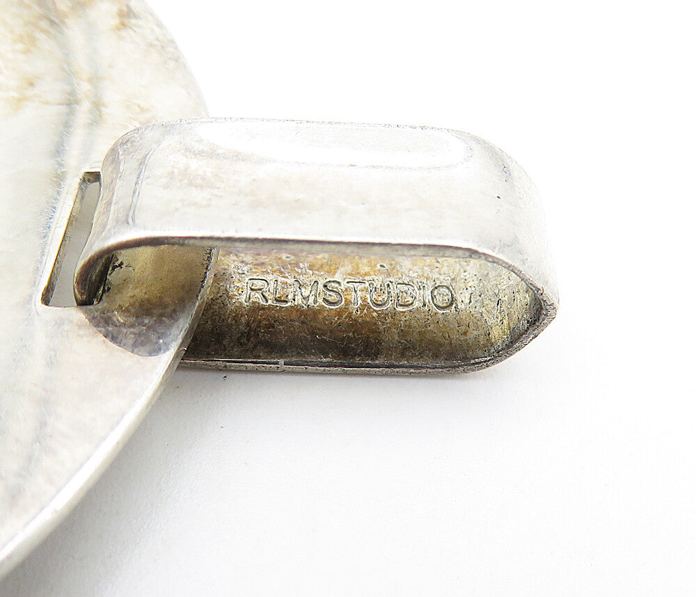 RLM STUDIO 925 Sterling Silver  Vintage One World Stamped Drop Pendant  PT3036