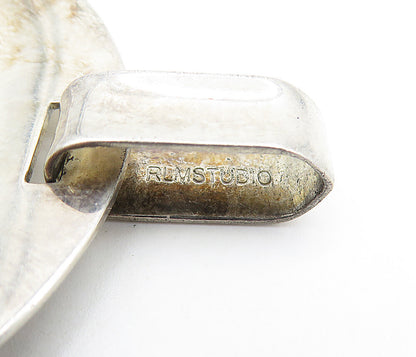 RLM STUDIO 925 Sterling Silver  Vintage One World Stamped Drop Pendant  PT3036