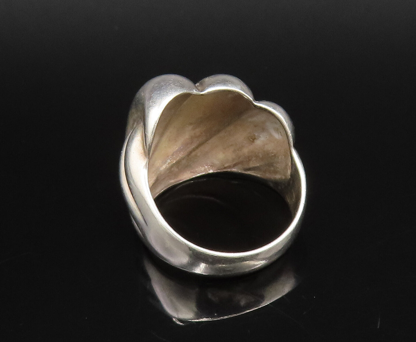 BLACK STARR & FROST 925 Silver  Vintage Scalloped Dome Ring Sz 8  RG26112