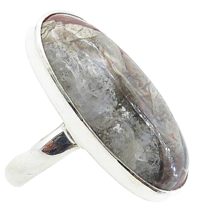 925 Sterling Silver Cabochon Multi Color Jasper Cocktail Ring Sz 8 RG8220