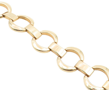 925 Sterling Silver Vintage Bracelet Gold Plated MILOR Geometric Link  BT11964