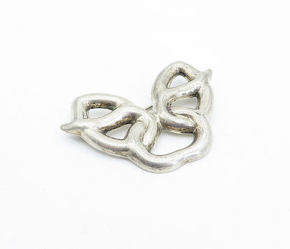 MEXICO 925 Sterling Silver  Vintage Open Tied Ribbon Design Brooch Pin  BP1091