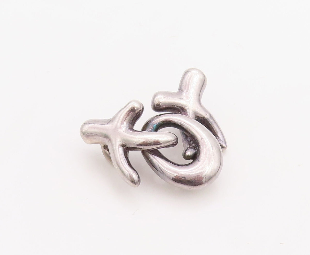 925 Sterling Silver Vintage Pendant Mini XO Hugs & Kisses Design  PT23519