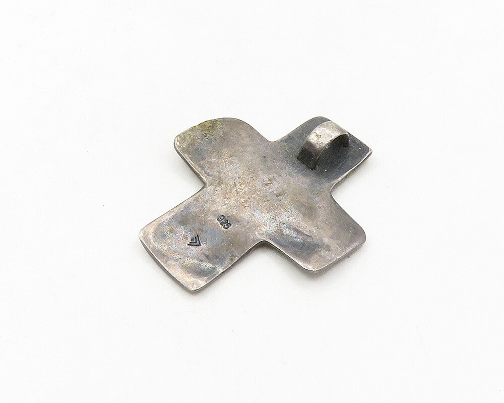 SILPADA 925 Silver  Vintage Hammered Religious Cross Oxidized Pendant  PT15187