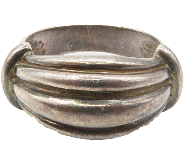 CHARLES KRYPELL 925 Silver  Vintage Dark Tone Fluted Band Ring Sz 6.5  RG14523
