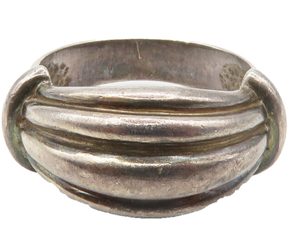 CHARLES KRYPELL 925 Silver  Vintage Dark Tone Fluted Band Ring Sz 6.5  RG14523