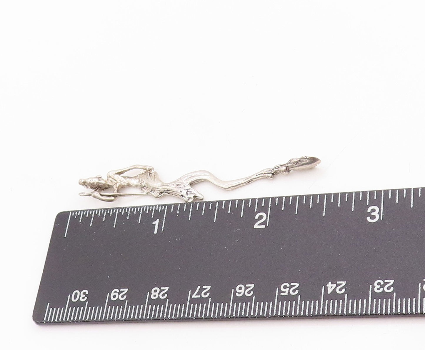925 Sterling Silver Vintage Pendant Sculptural Plumb Barbara Cut Out  PT24790