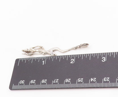 925 Sterling Silver Vintage Pendant Sculptural Plumb Barbara Cut Out  PT24790