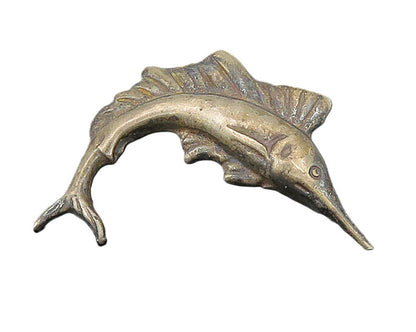 925 Sterling Silver  Vintage Antique Swordfish Dark Tone Brooch Pin  BP7991