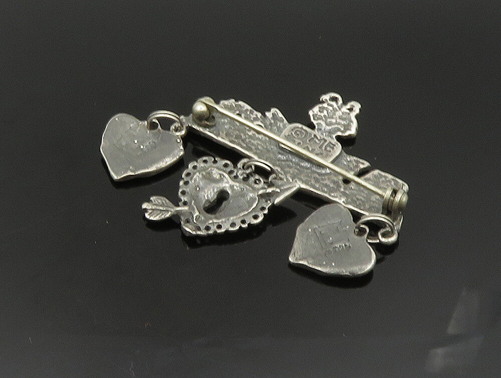 MARY ENGELBREIT 925 Silver  Vintage Girl Reading Dangle Brooch Pin  BP9378