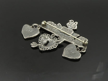 MARY ENGELBREIT 925 Silver  Vintage Girl Reading Dangle Brooch Pin  BP9378