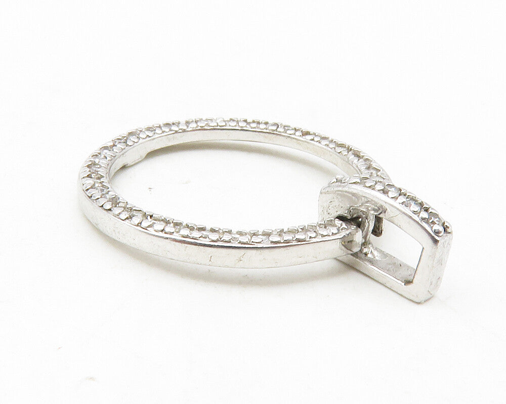 ROSS SIMON 925 Sterling Silver  Genuine Diamonds Open Circle Pendant  PT9739